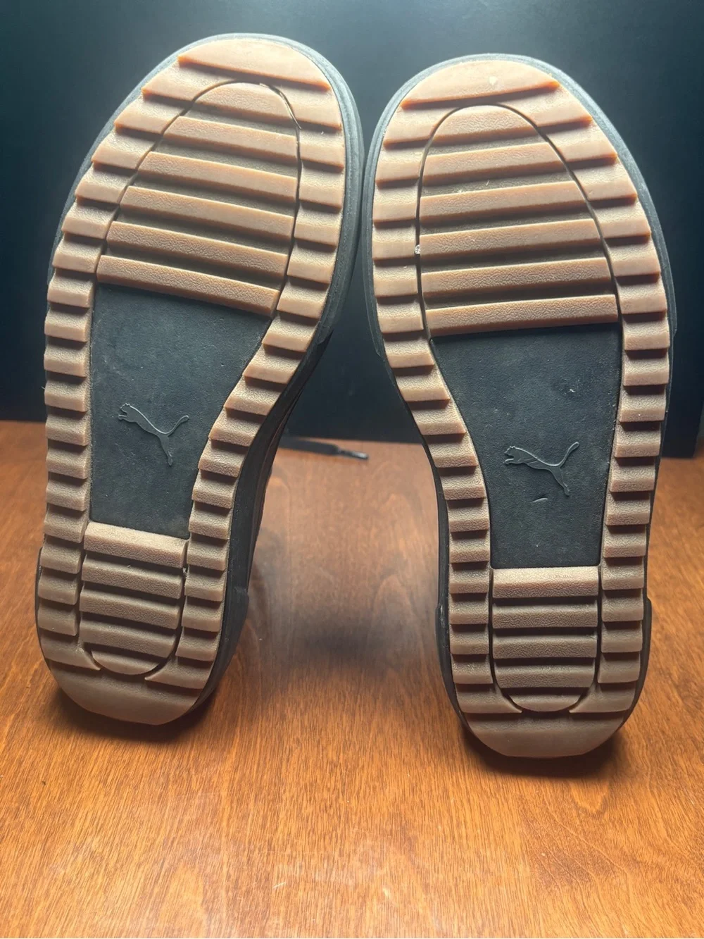 PUMA Kaia Mid Black Gold Platform Sneakers - US Wn's 6.5